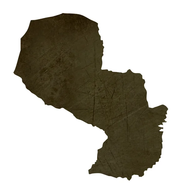 Dark silhouetted map of Paraguay — Stock Photo, Image