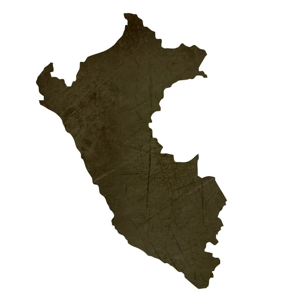 Dark silhouetted map of Peru — Stock Photo, Image