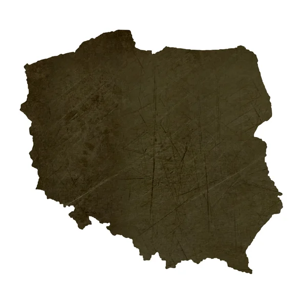 Mapa silhueta escura de Polônia — Fotografia de Stock