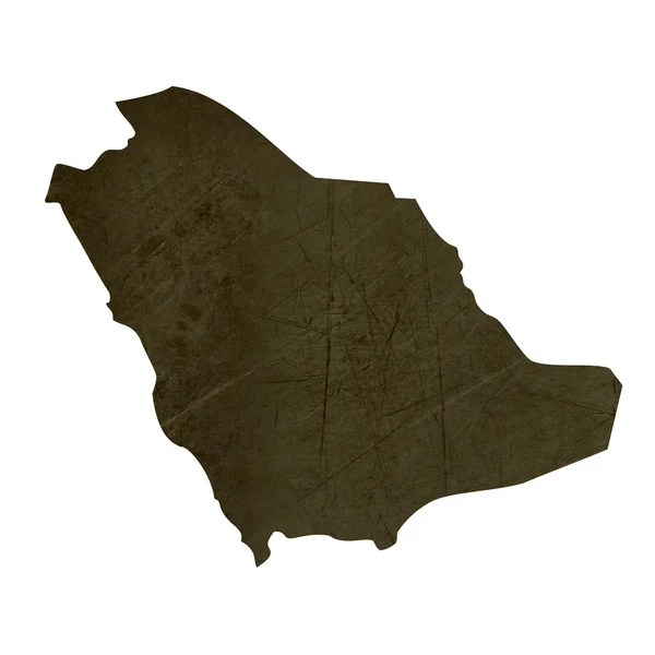 Dunkel silhouettierte Karte von Saudi-Arabien — Stockfoto