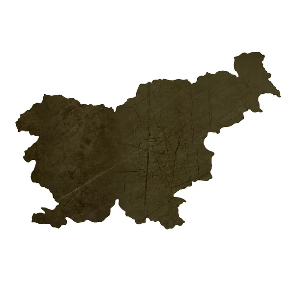 斯洛文尼亚的黑暗剪影的地图 — 图库照片