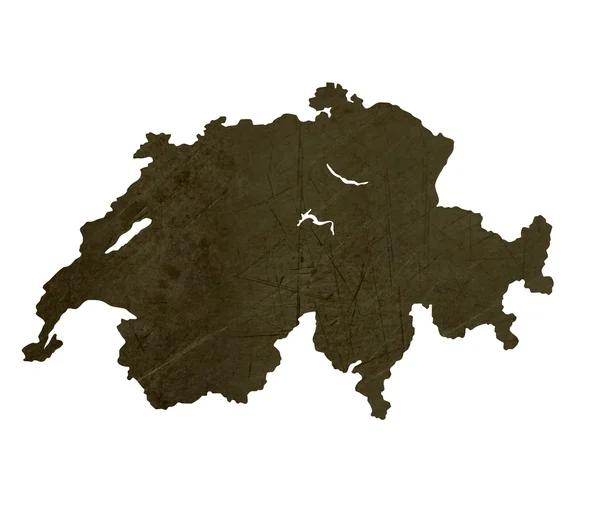 瑞士黑暗剪影的地图 — 图库照片
