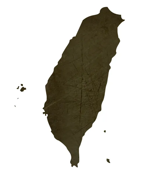 Dark silhouetted map of Taiwan — Stock Photo, Image