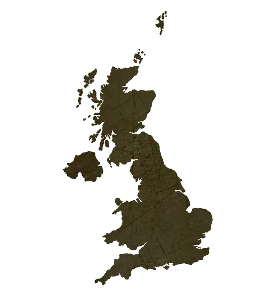 Dark silhouetted map of United Kingdom — Stock Photo, Image