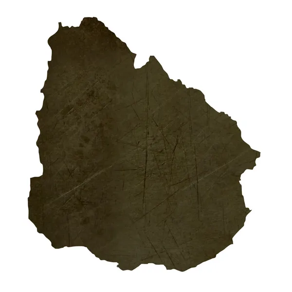 Dark silhouetted map of Uruguay — Stock Photo, Image