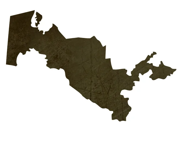 Mapa silhueta escura de Uzbequistão — Fotografia de Stock