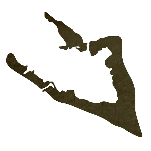 Donkere silhouet kaart van wake eiland — Stockfoto