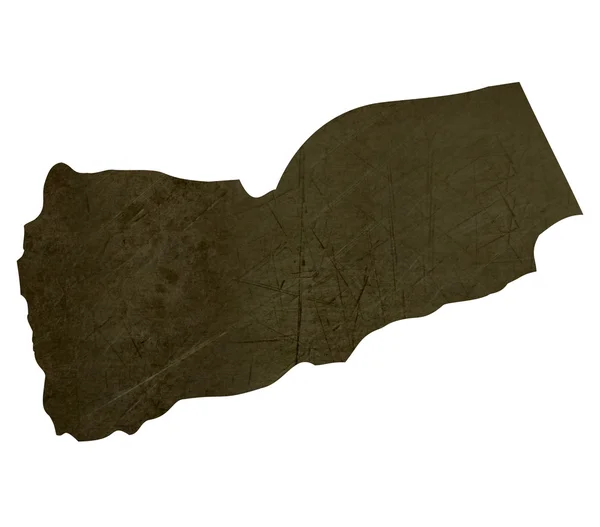 Mapa de Yemen con siluetas oscuras — Foto de Stock