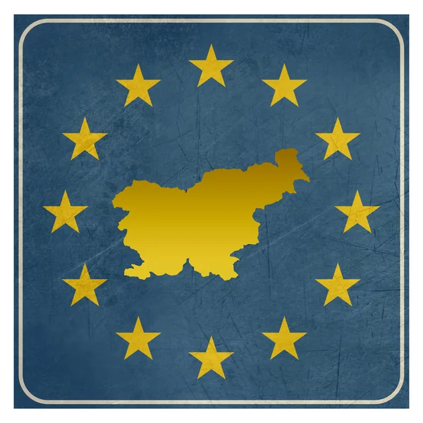 Europejski znak Słowenii — Zdjęcie stockowe
