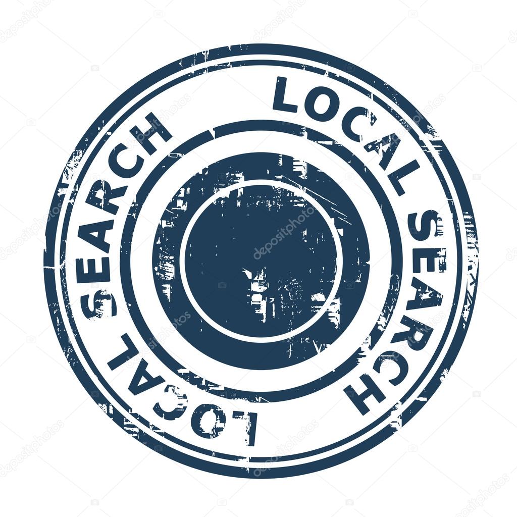 Local search SEO concept stamp