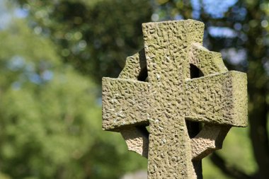 Celtic cross in cemetery