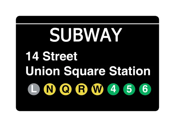 14 Street Union Square Station sinal de metrô — Fotografia de Stock