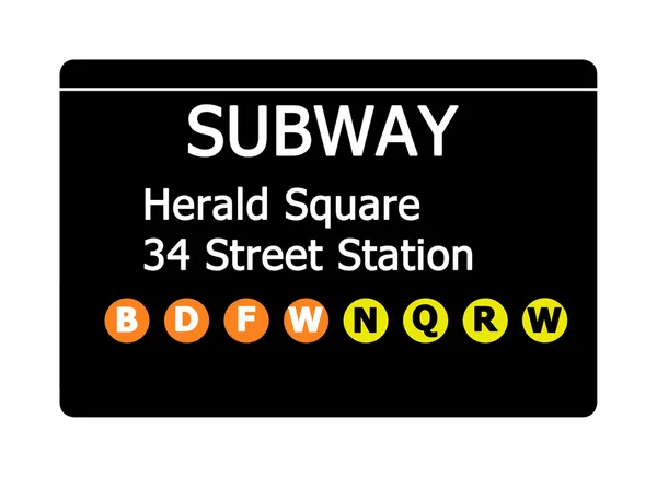 Herald square metro işareti — Stok fotoğraf