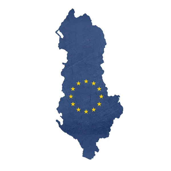 Flaga europejska mapa Albanii — Zdjęcie stockowe