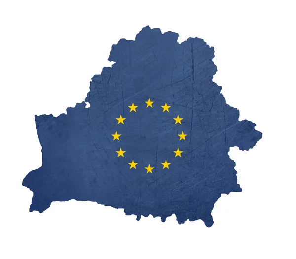 Mapa da bandeira europeia de Belarus — Fotografia de Stock