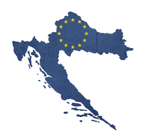 European flag map of Croatia — Stock Photo, Image