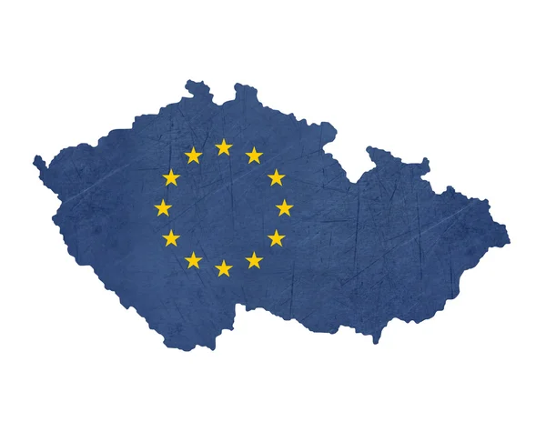 Flaga europejska mapa Czechy — Zdjęcie stockowe