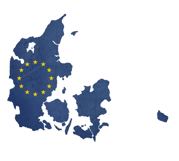 Χάρτης ευρωπαϊκή σημαία της Δανίας — Φωτογραφία Αρχείου