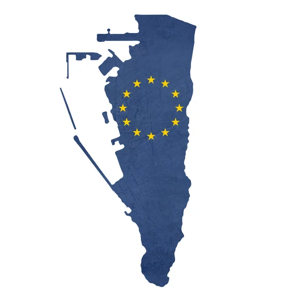 Europese vlag kaart van gibraltar — Stockfoto