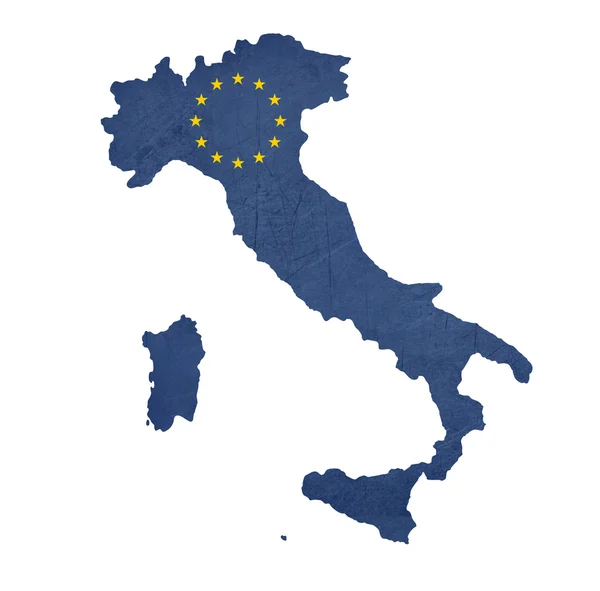 European flag map of Italy — Stock Photo, Image