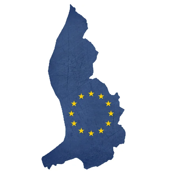 ヨーロッパの旗地図リヒテンシュタイン公国 — ストック写真