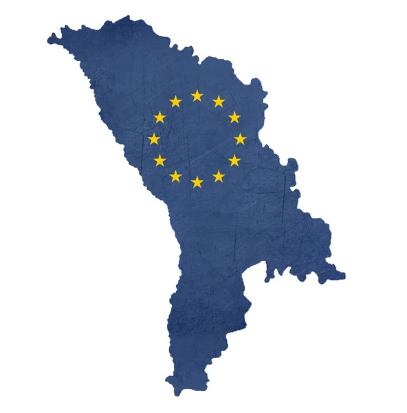 Mapa da bandeira europeia de Moldova — Fotografia de Stock