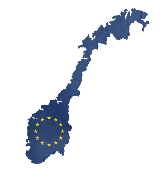 Flaga europejska mapa Norwegii — Zdjęcie stockowe