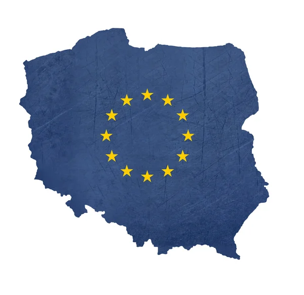 ポーランドのヨーロッパの旗地図 — ストック写真