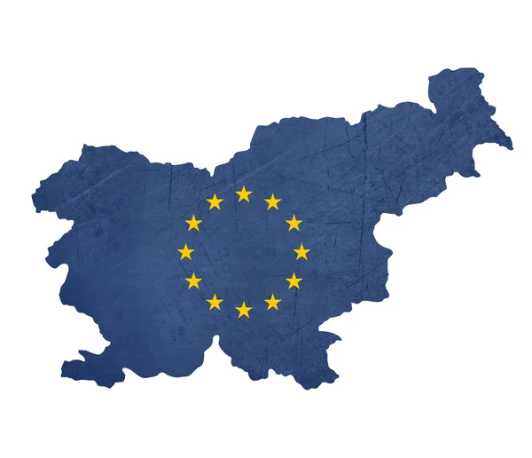 Evropská vlajka mapa Slovinska — Stock fotografie