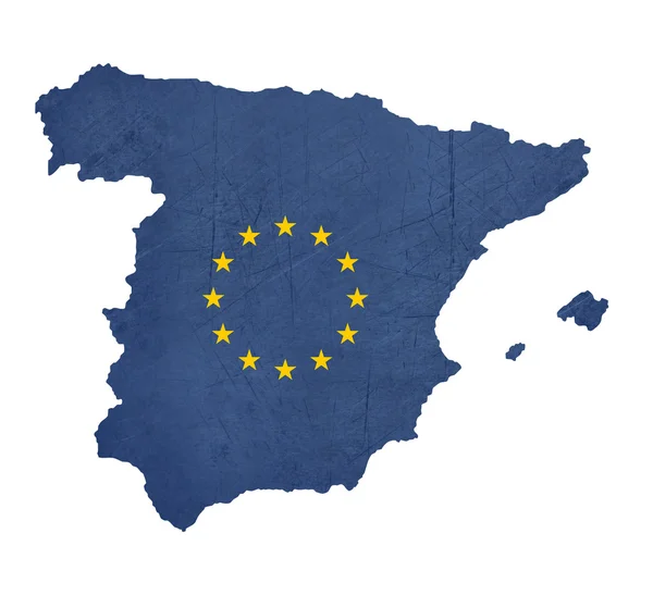 スペインのヨーロッパの旗地図 — ストック写真