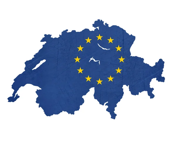 European flag map of Switzerland — Stock Photo, Image