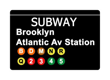 Brooklyn Atlantik Caddesi İstasyonu metro işareti