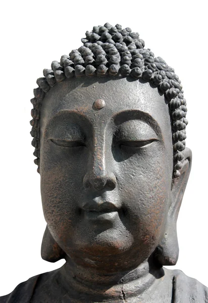 Inför buddha staty — Stockfoto