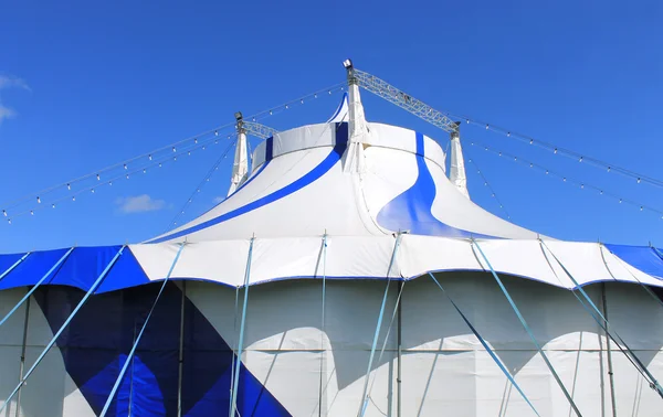 Blue and white big top tent — Stock Photo, Image