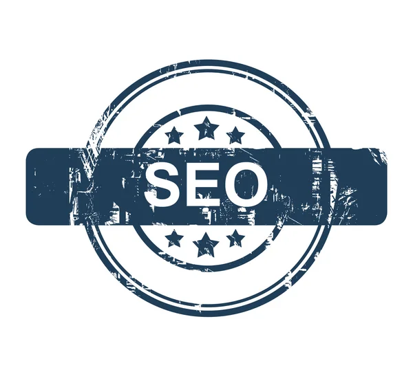 Blue SEO stamp with stars — Stock Photo, Image