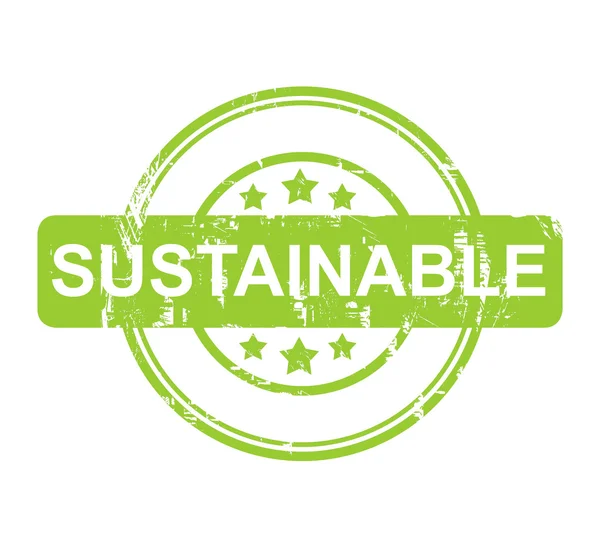 Green sustainable stamp with stars — Stock Photo, Image