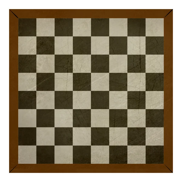 Old wooden grunge chess or draughts board — Stock Photo, Image