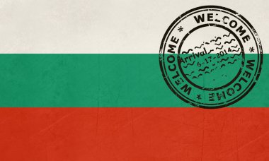 Bulgaristan bayrağı pasaport damga ile hoş geldiniz