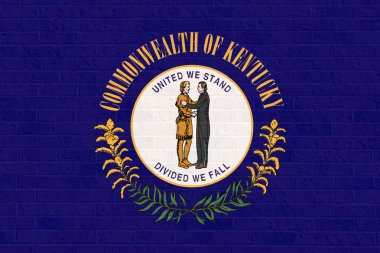 Kentucky Eyalet bayrağı tuğla duvar