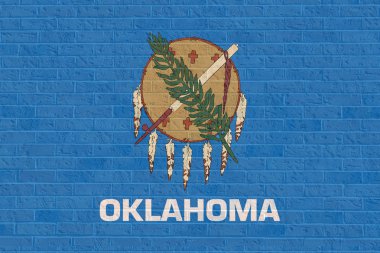 Oklahoma eyalet bayrağı tuğla duvar