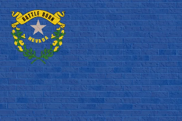 Nevada state flag on brick wall — Stock Photo, Image