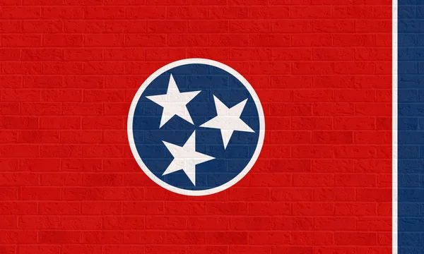 Bandera del estado de Tennessee en pared de ladrillo — Foto de Stock