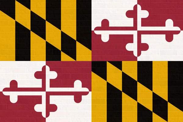 Bandeira do estado de Maryland na parede de tijolos Fotografias De Stock Royalty-Free