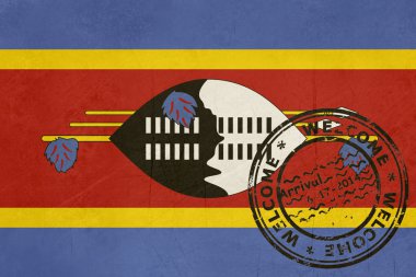 Svaziland bayrağı pasaport damga ile hoş geldiniz