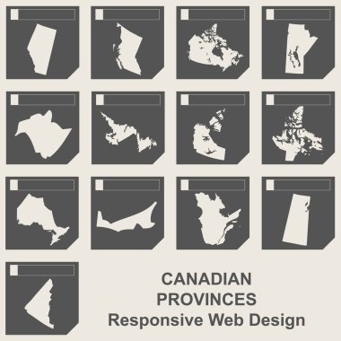 Kanadalı il Haritası düğme kümesi