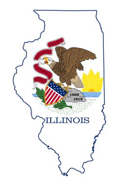 Illinois Eyaleti'nde bayrak harita