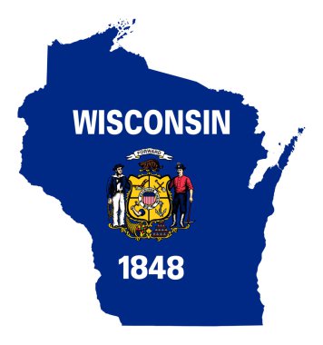 wisconsin Eyaleti'nde bayrak harita