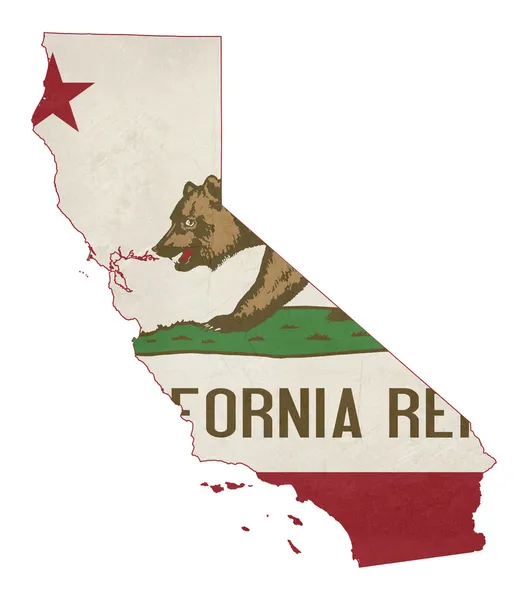 Grunge staat Californië vlag kaart — Stockfoto