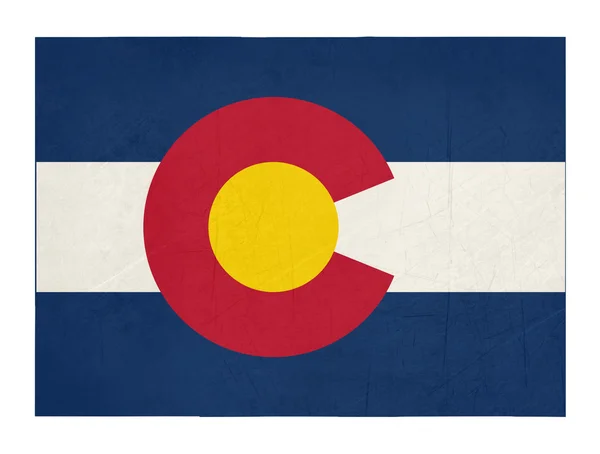 Mapa da bandeira do estado do Colorado Grunge — Fotografia de Stock