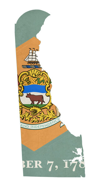Grunge state of Delaware flag map